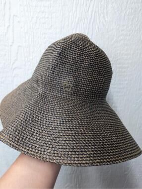 Eric Javits Raffia Straw Hampton Hat Packable Floppy Sun Travel Beach One Size